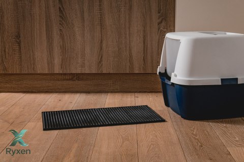 Mata 30x30cm przed kuwetę CIEMNO-SZARA FIBOO Fiboo