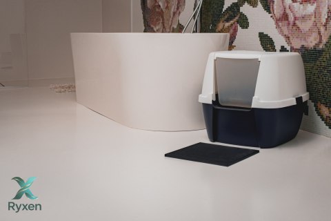 Mata 30x30cm przed kuwetę CIEMNO-SZARA FIBOO Fiboo