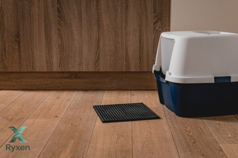 Mata 30x30cm przed kuwetę JASNO-SZARA FIBOO Fiboo