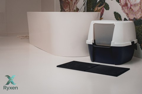 Mata 30x30cm przed kuwetę JASNO-SZARA FIBOO Fiboo