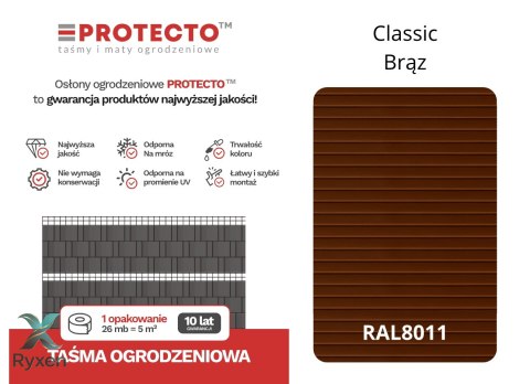Taśma ogrodzeniowa 26mb Thermoplast® CLASSIC LINE 19cm BRĄZ PROTECTO