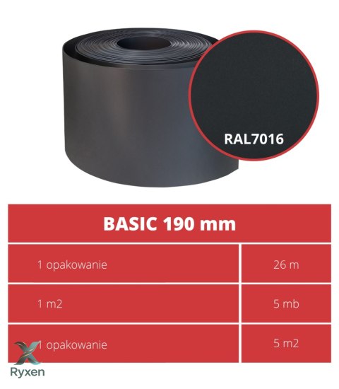 Taśma ogrodzeniowa ROLKA 26mb BASIC 19cm PROTECTO™ GRAFIT PROTECTO