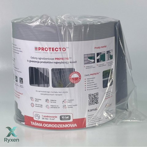 Taśma ogrodzeniowa ROLKA 26mb SMART 19cm PROTECTO™ SZARA PROTECTO