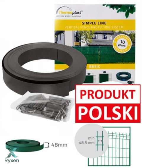 Taśma ogrodzeniowa system pionowy BASIC 48 mm GRAFIT Thermoplast