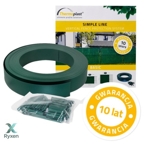 Taśma ogrodzeniowa system pionowy BASIC 48 mm ZIELONA Thermoplast