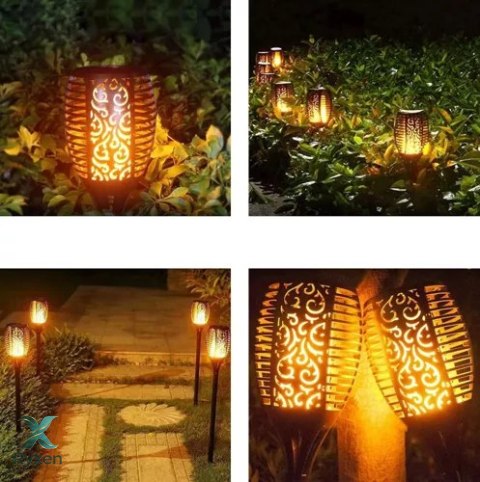 Lampa ogrodowa solarna - pochodnia zest.4 sz.23560 GARDLOV