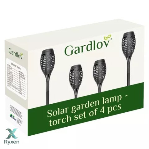 Lampa ogrodowa solarna - pochodnia zest.4 sz.23560 GARDLOV