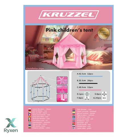 Namiot dla dzieci różowy Kruzzel 23869 KRUZZEL