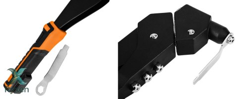 Nitownica do nitów stalowych i aluminiowych 2.4/3.2/4.0/4.8 mm, wielopołożeniowa NEO TOOLS