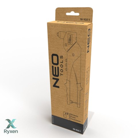 Nitownica do nitów stalowych i aluminiowych 2.4/3.2/4.0/4.8 mm, wielopołożeniowa NEO TOOLS