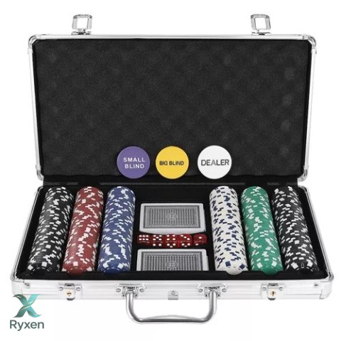 Poker - zestaw 300 żetonów w walizce HQ 23528 MALATEC