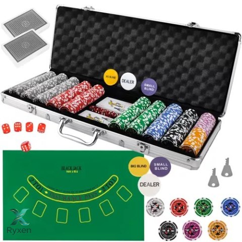 Poker - zestaw 500 żetonów w walizce HQ 23529 MALATEC