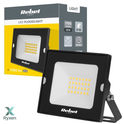 Reflektor LED naświetlacz Rebel 20W, 6500K, 230V Rebel