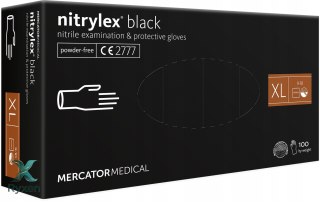 Rękawice nitrylowe czarne mercator nitrylex black rozmiar xl 100 szt. MERCATOR