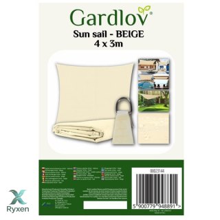 Żagiel przeciwsłoneczny 4x3m- beżowy Gardlov 23144 GARDLOV