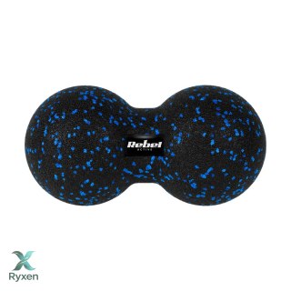 Duoball podwójna piłka do masażu 12cm, kolor czarno-niebieski, materiał EPP, REBEL ACTIVE Rebel