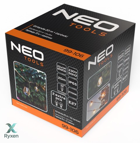Girlanda 20m + 22 żarówki filament NEO TOOLS