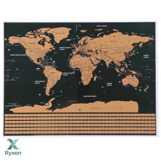 Mapa świata - zdrapka z flagami + akcesoria 23442 MALATEC