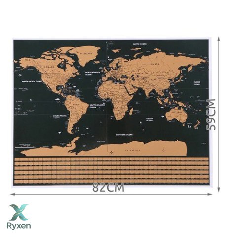 Mapa świata - zdrapka z flagami + akcesoria 23442 MALATEC
