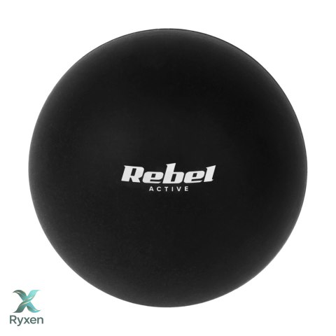Piłka do masażu 6.25cm, kolor czarny, materiał silikon, REBEL ACTIVE Rebel