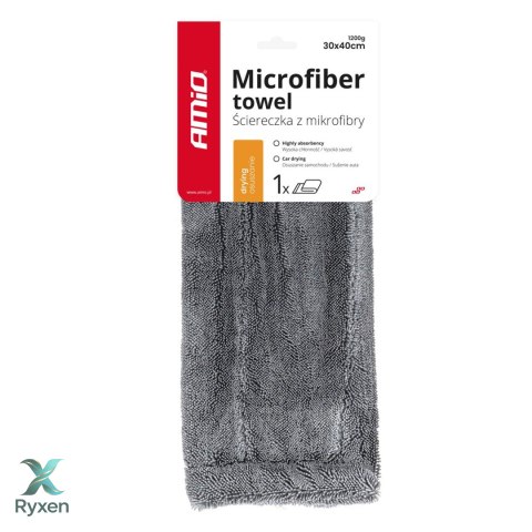 Ściereczka mikrofibra ręcznik do osuszania samochodu auta lakieru 30x40 cm amio-03759 AMiO