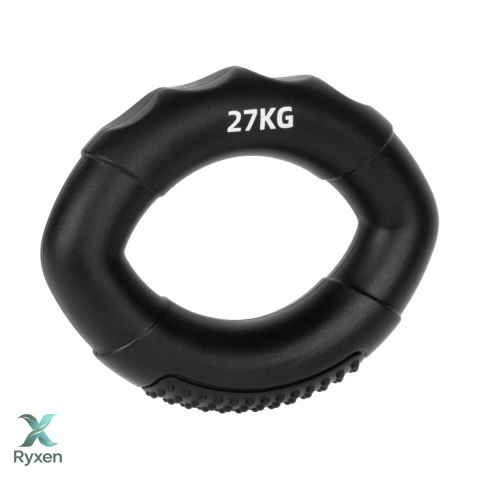 Silikonowy ściskacz do rąk do rehabilitacji rąk, 0 - 27 kg , czarny , REBEL ACTIVE Rebel