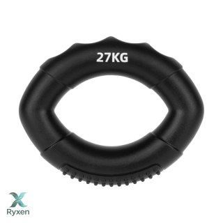 Silikonowy ściskacz do rąk do rehabilitacji rąk, 0 - 27 kg , czarny , REBEL ACTIVE Rebel