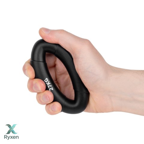Silikonowy ściskacz do rąk do rehabilitacji rąk, 0 - 27 kg , czarny , REBEL ACTIVE Rebel