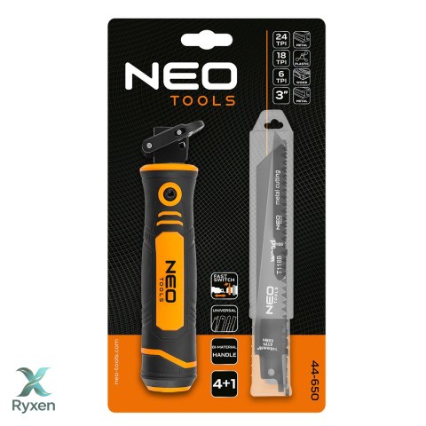 Uchwyt do brzeszczotów, uniwersalny, zestaw 4 + 1 NEO TOOLS