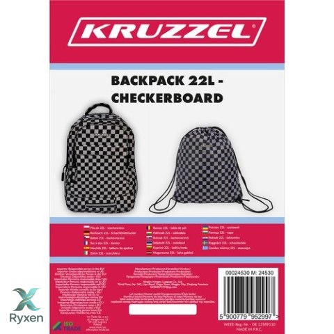 Plecak 22L - szachownica Kruzzel 24530 KRUZZEL