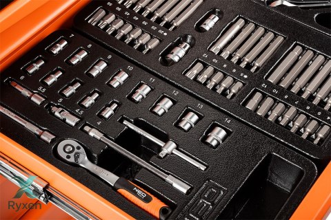 Szafka warsztatowa, 5 szuflad + 117 narzędzi NEO TOOLS