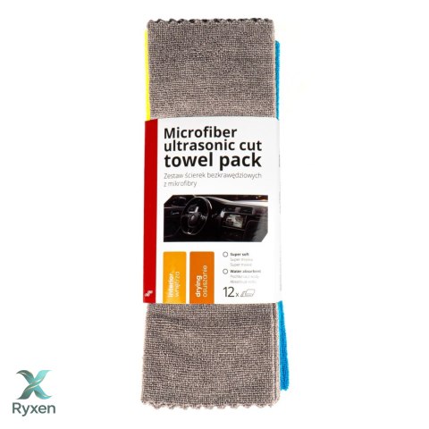 Zestaw ściereczek z mikrofibry miękkie ręczniki 12 szt. 35x35 cm 250g amio-03971 AMiO