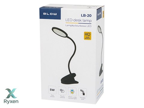44-165# Lampka biurkowa led lb-20 z klipsem czarna` Blow