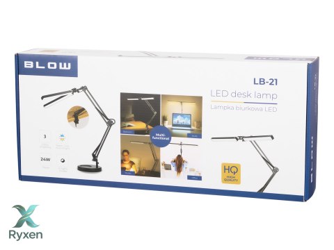 44-166# Lampka biurkowa led lb-21 czarna" podwójna Blow