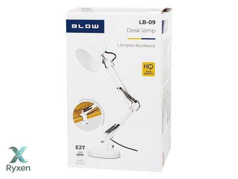 44-167# Lampka biurkowa led lb-22 kreślarska 2w1 e27 biała Blow