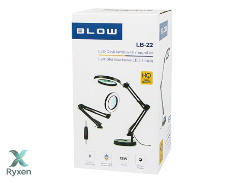 44-169# Lampka biurkowa led lb-23 czarna z lupą" Blow