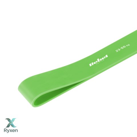 Guma do ćwiczeń lateksowa - Power Band PL-5, zielona 23-55 kg REBEL ACTIVE Rebel