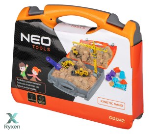 Plac budowy z piaskiem kinetycznym, zabawka w walizce NEO TOOLS