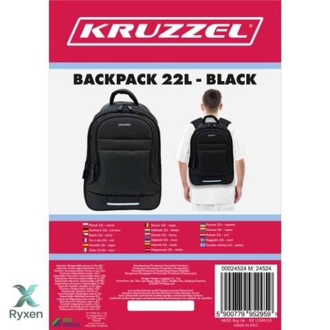 Plecak 22L - czarny Kruzzel 24524 KRUZZEL