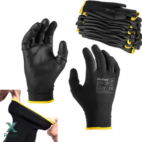 Rękawice robocze poliuretanowe CS-P002 r.8 M (12kpl.) Rebel