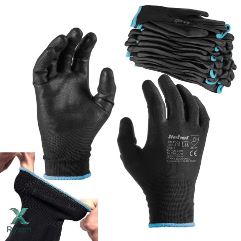 Rękawice robocze poliuretanowe CS-P002 r.9 L (12kpl.) Rebel