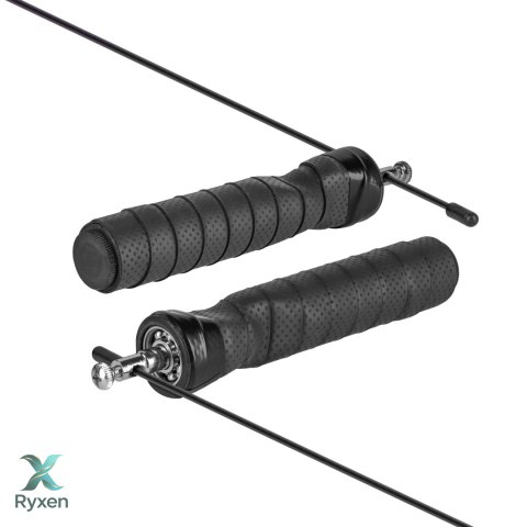 Skakanka bokserska z gumową rączką z obciążeniem 2x100g i metalowym łożyskiem 300cm regulowana, REBEL ACTIVE Rebel