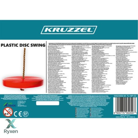 Huśtawka ogrodowa okrągła plastikowa 23554 KRUZZEL