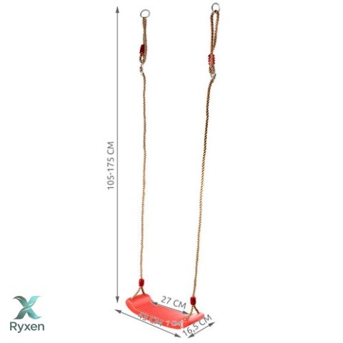 Huśtawka plastikowa - czerwona 23555 KRUZZEL