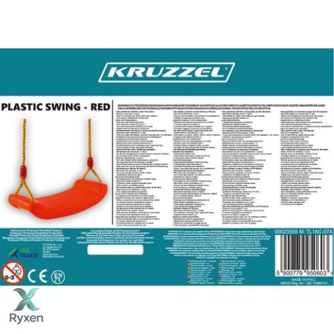 Huśtawka plastikowa - czerwona 23555 KRUZZEL