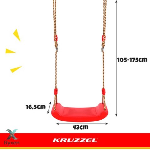 Huśtawka plastikowa - czerwona 23555 KRUZZEL