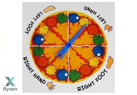 Aktywna Gra Zręcznościowa Rodzinna Pizza Mata Tarcza Losująca LEAN TOYS