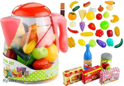 Artykuły Spozywcze W Dzbanku Warzywa Owoce 50 Elem LEAN TOYS