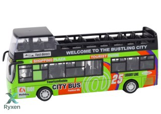 Autobus Piętrowy Turystyczny 1:32 Otwierane Drzwi Zielony LEAN TOYS
