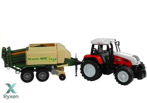 Duży Traktor z Przyczepą Maszyna Rolnicza 65 cm LEAN TOYS